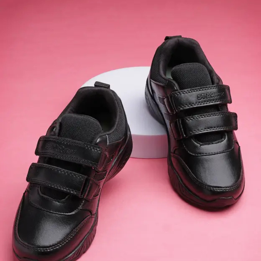 Velcro School Shoes For Boys & Girls (Black, 3.5 to 16 years)