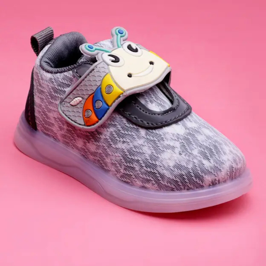 Velcro LED Shoes For Boys & Girls (Grey)