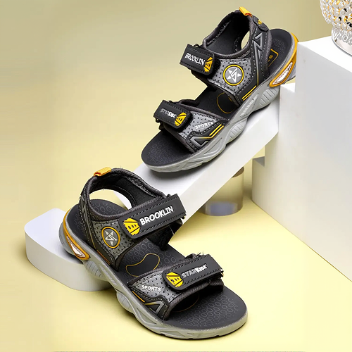 Velcro Strappy Sandals For Boys & Girls Gray