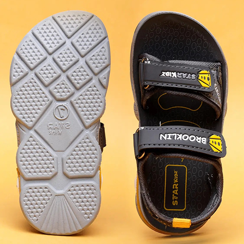 Velcro Strappy Sandals For Boys & Girls Gray