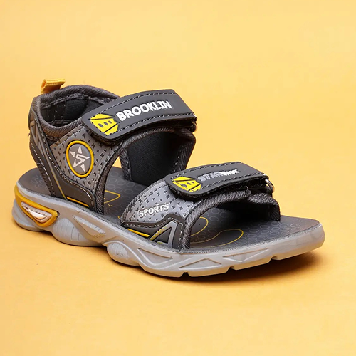 Velcro Strappy Sandals For Boys & Girls Gray