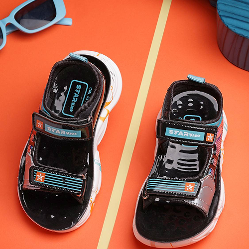 Velcro Strappy Sandals For Boys and Girls - Black