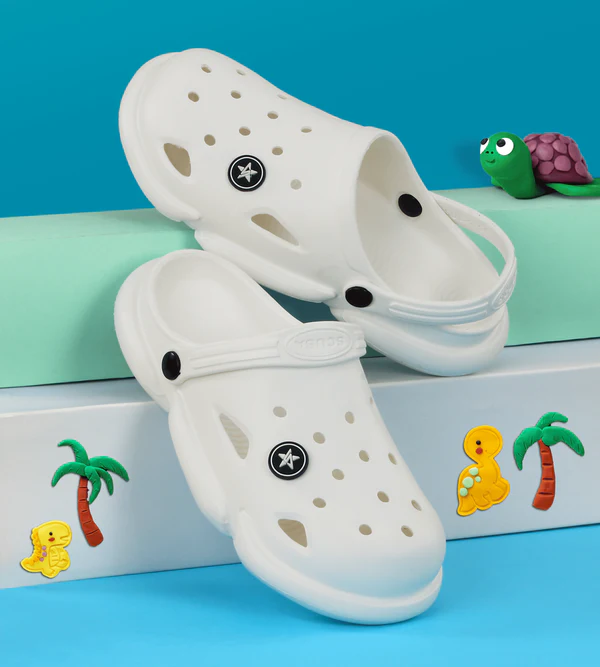 CLOUD TREADS WHITE CLOGS (Jojo) – Clean, Classic, Cool | Unisex | Ages 9 to 13 Years