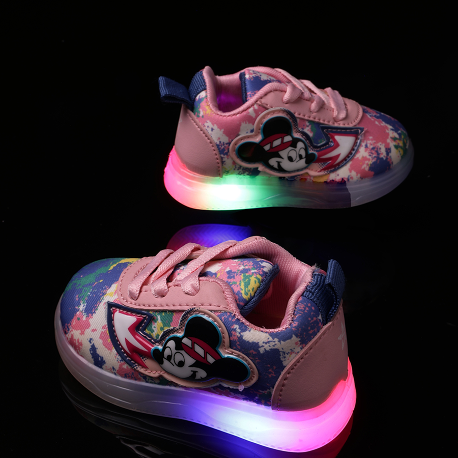 Lace LED Shoes For Boys & Girls (Pink)