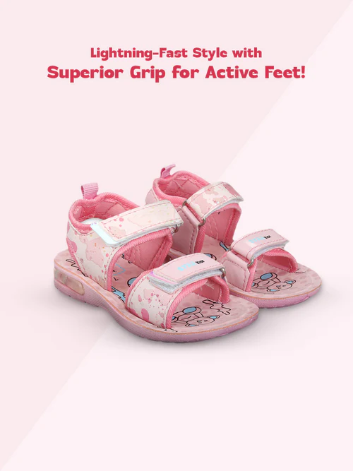 STAR DASH STRIDES SANDALS (FLASH-07) |  AGE 2.5 YEARS TO 6 YEARS | BABY PINK