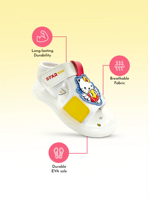 Star Glow Blaze Sandal PLUTO-03  |  6 MONTH TO 3 YEARS | WHT