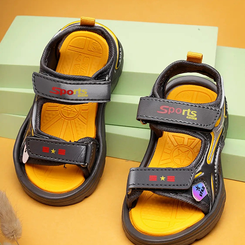 Velcro Strappy Sandals For Boys & Girls - Grey