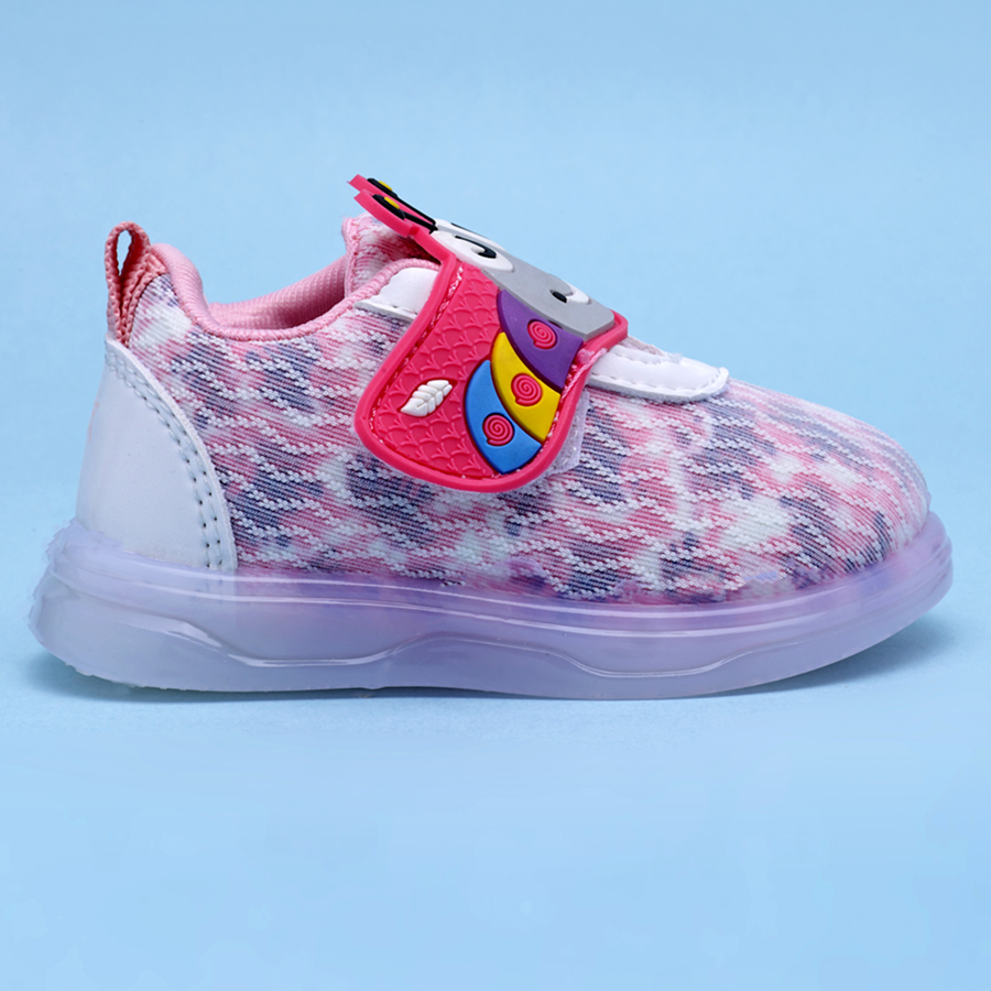 Velcro LED Shoes For Boys & Girls (Pink)