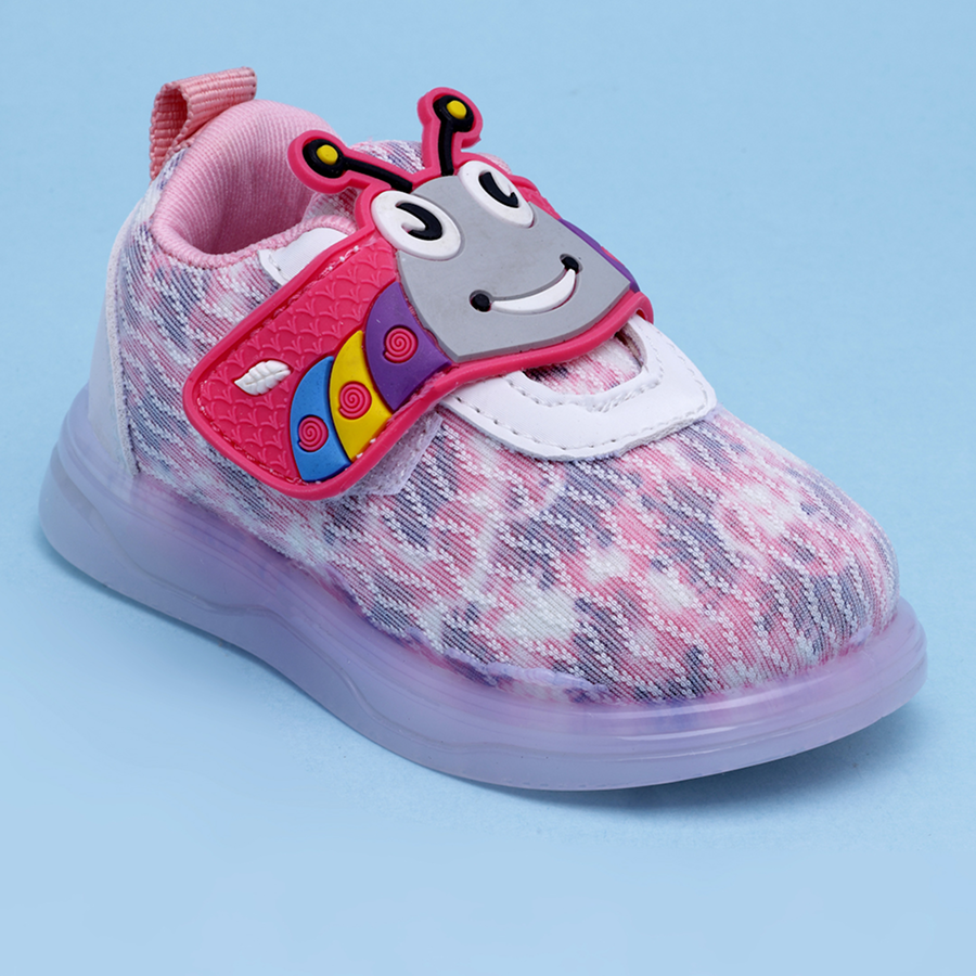 Velcro LED Shoes For Boys & Girls (Pink)