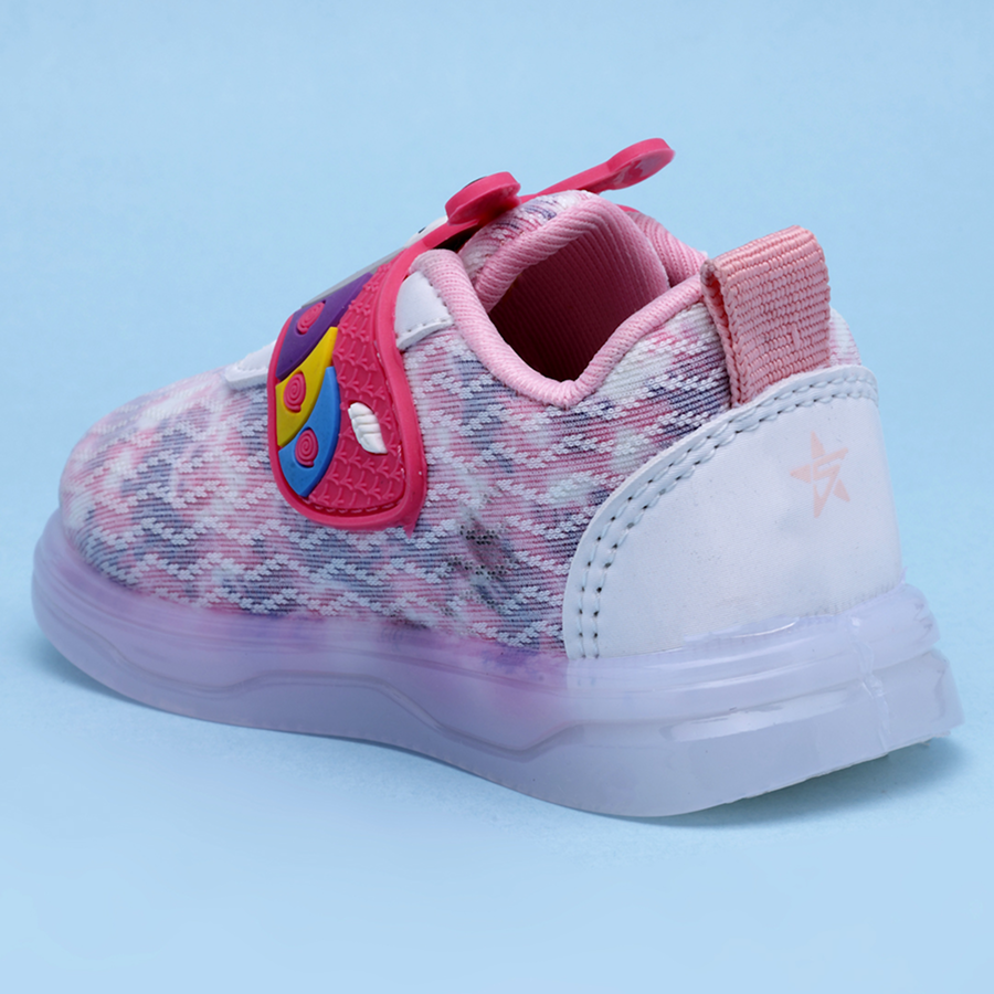 Velcro LED Shoes For Boys & Girls (Pink)