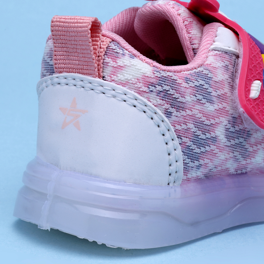 Velcro LED Shoes For Boys & Girls (Pink)