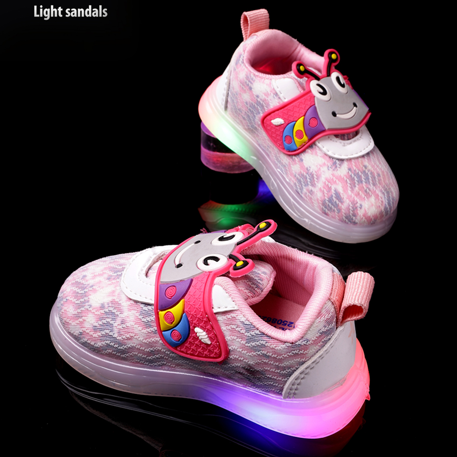 Velcro LED Shoes For Boys & Girls (Pink)