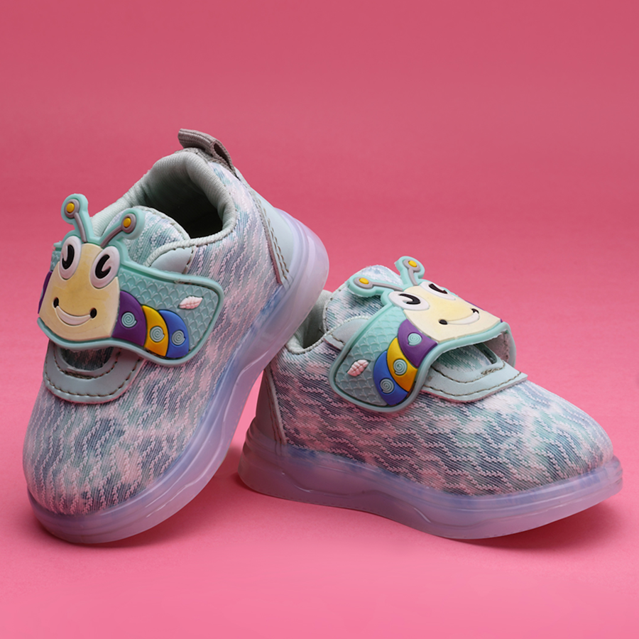 Velcro LED Shoes For Boys & Girls (Light Green)