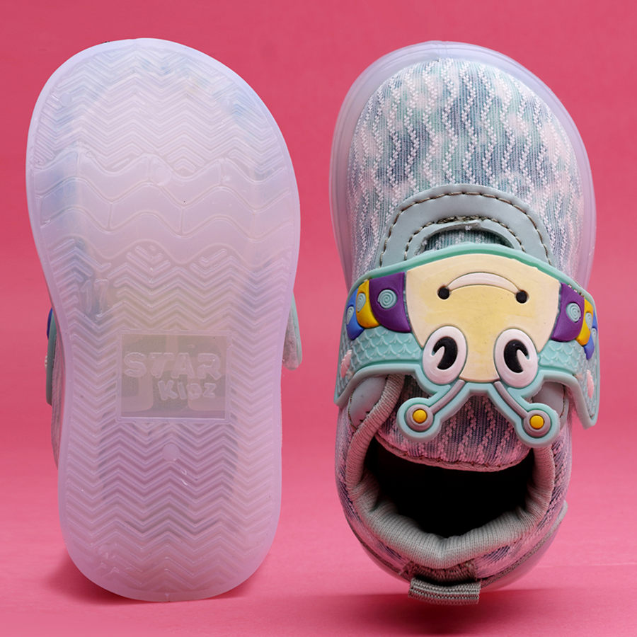 Velcro LED Shoes For Boys & Girls (Light Green)