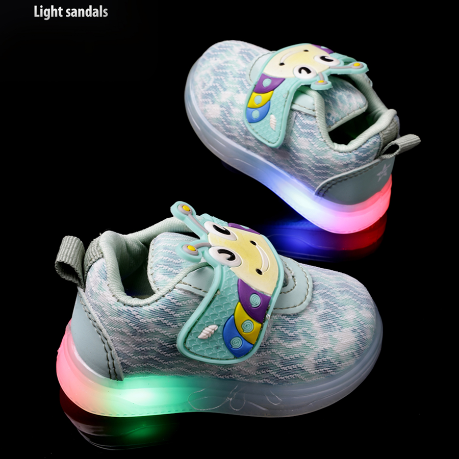 Velcro LED Shoes For Boys & Girls (Light Green)