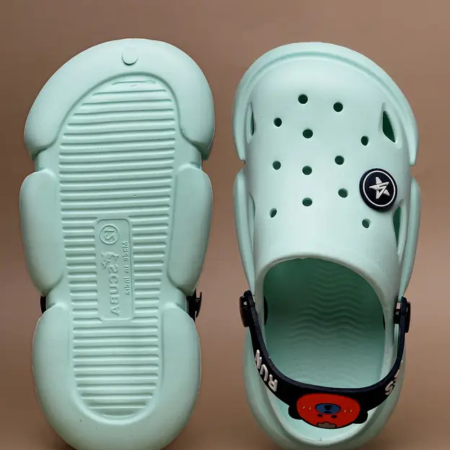 Buckle Clogs For Boys & Girls  (Light Green ,  2.5-8 Year)