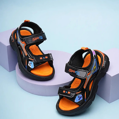 Velcro Strappy Sandals For Boys & Girls - Black