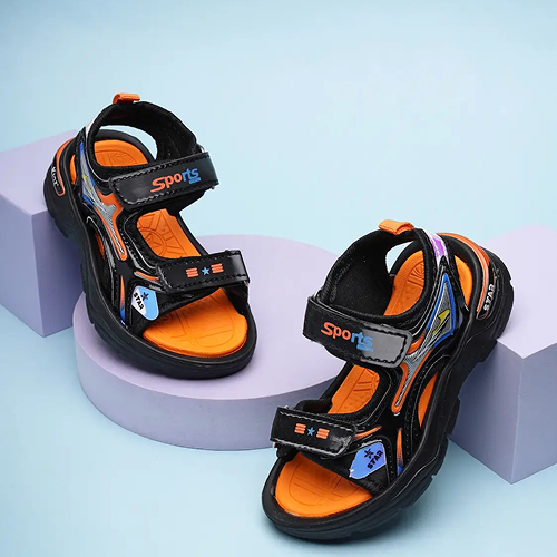 Velcro Strappy Sandals For Boys & Girls - Black