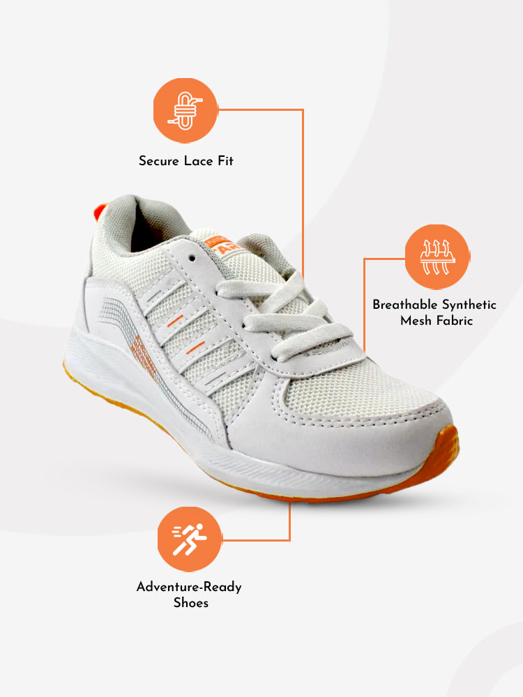 AEROFLEX Sporty Kids Shoes | Age 6-14 years | White