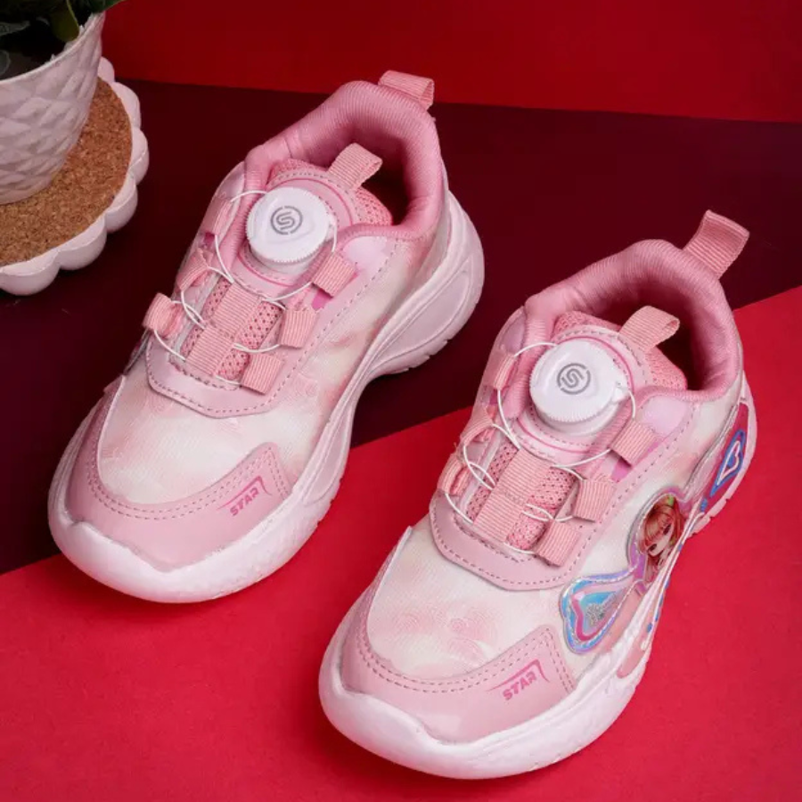 Drawstring Casual Shoes For Boys & Girls  (Pink,3 to 9 years)