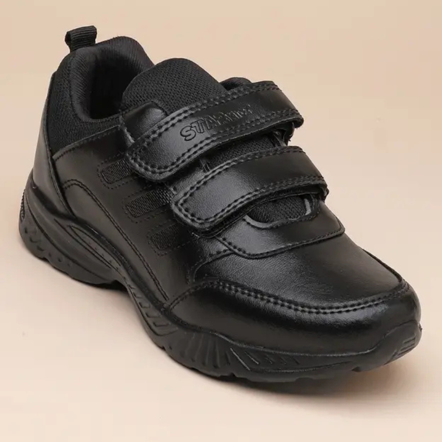 Velcro School Shoes For Boys & Girls  (Black, 3.5 to 16 years)