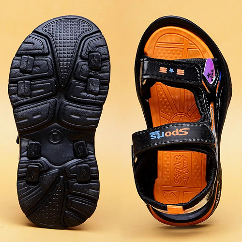 Velcro Strappy Sandals For Boys & Girls - Black