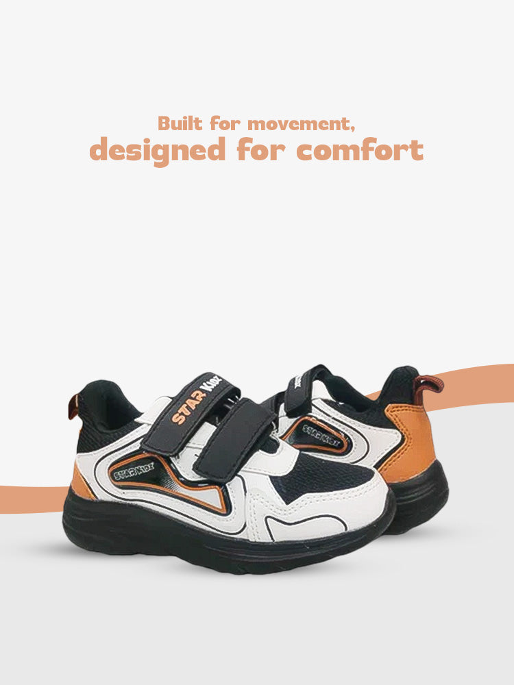 STAR AERO SPOUT VELCRO CASUAL SHOE (KSJ-404-V) | 7 YEARS TO 12 YEARS | BLK