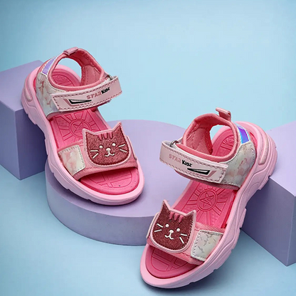 Velcro Strappy Sandals For Boys & Girls Pink