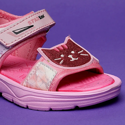 Velcro Strappy Sandals For Boys & Girls Pink