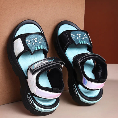 Velcro Strappy Sandals For Boys & Girls Black