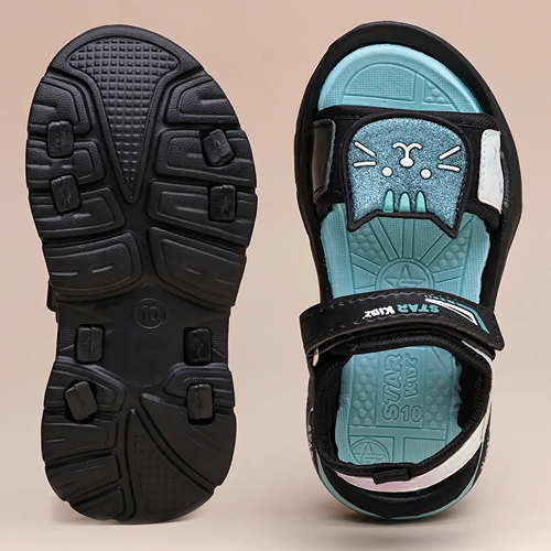 Velcro Strappy Sandals For Boys & Girls Black