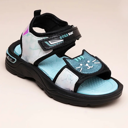 Velcro Strappy Sandals For Boys & Girls Black