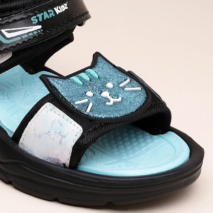 Velcro Strappy Sandals For Boys & Girls Black