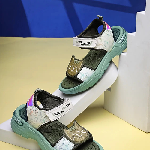 Velcro Strappy Sandals For Boys & Girls Light Green