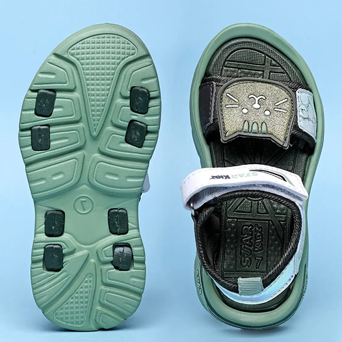 Velcro Strappy Sandals For Boys & Girls Light Green