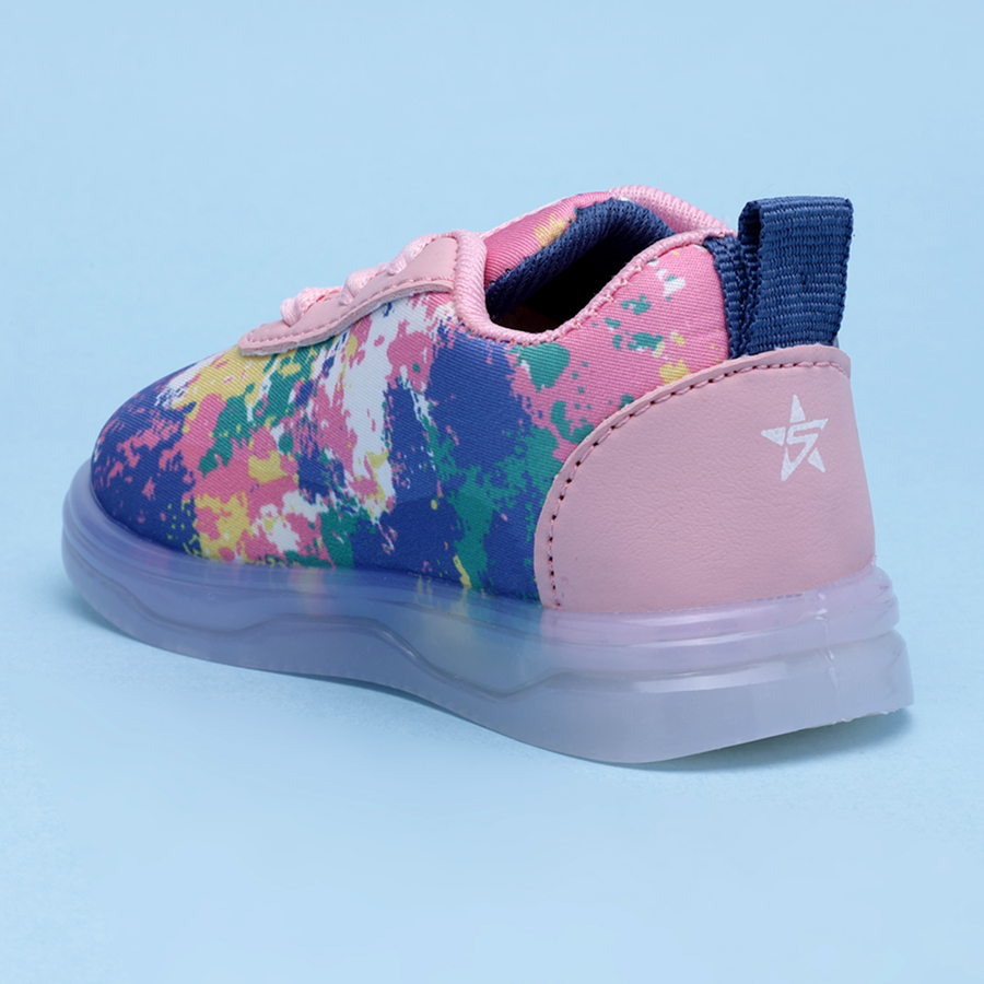 Lace LED Shoes For Boys & Girls  (Pink)