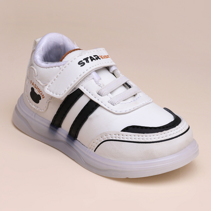 Velcro LED Shoes For Boys & Girls  (White)