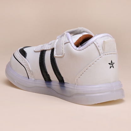 Velcro LED Shoes For Boys & Girls  (White)
