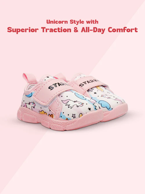 COZY UNICORN CASUAL SHOES Ash-02 |  AGE 6 MONTHS TO 3 YEARS | BABY PINK