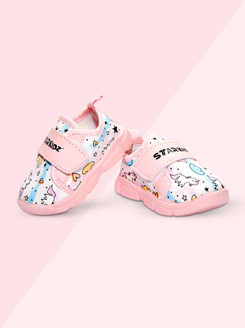 COZY UNICORN CASUAL SHOES Ash-02 |  AGE 6 MONTHS TO 3 YEARS | BABY PINK