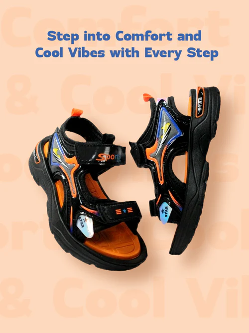 EVOLVE KICKS Sandal (Joy-01) | Age 3 - 6 Years | Black