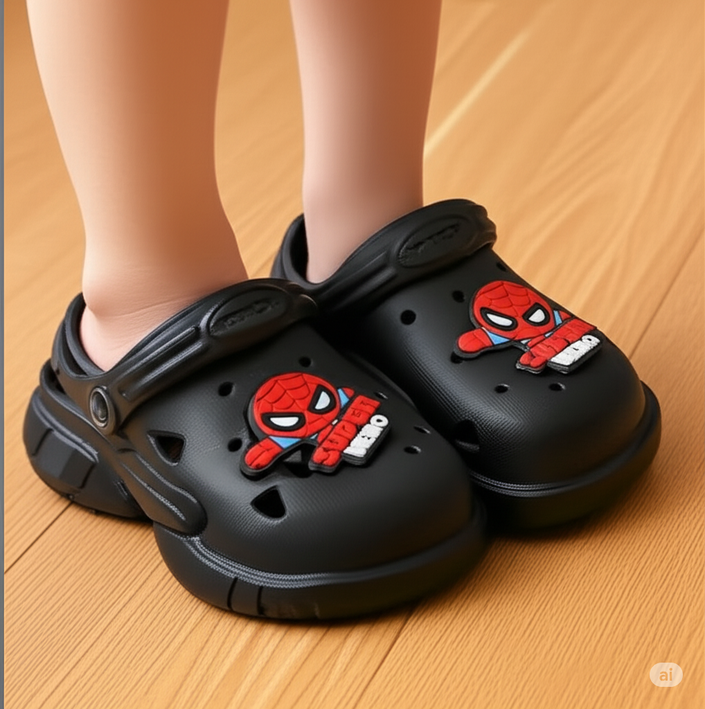 CLOUD TREADS UNISEX CLOGS (Jojo-2) | 2 Years to 13 Years | Black