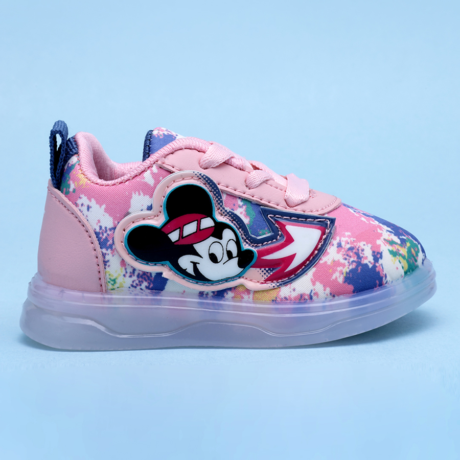 Lace LED Shoes For Boys & Girls  (Pink)