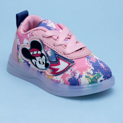 Lace LED Shoes For Boys & Girls  (Pink)