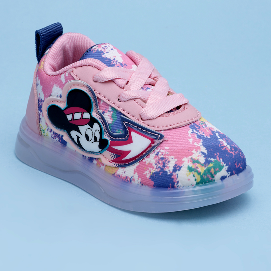 Lace LED Shoes For Boys & Girls  (Pink)