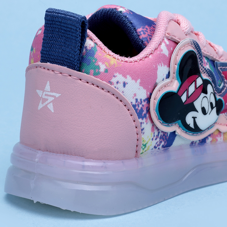 Lace LED Shoes For Boys & Girls  (Pink)