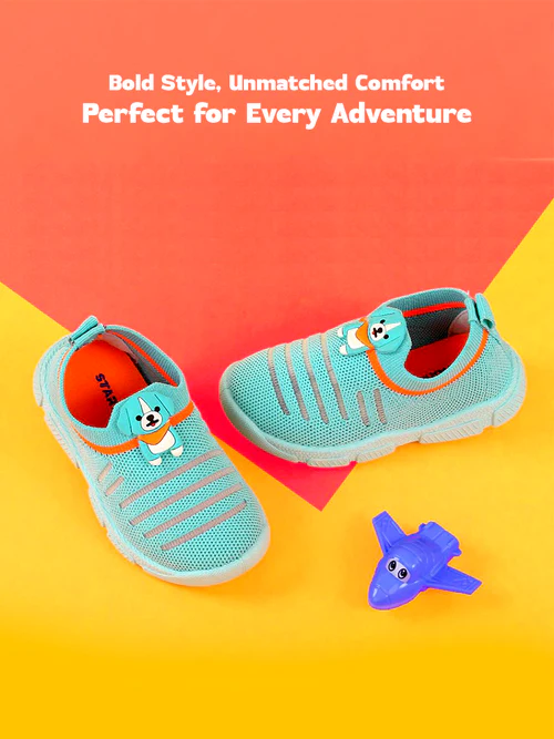 STAR COZY PRINTS CASUAL SHOE (Ash-51) |  6 MONTHS TO 3 YEARS | AQUA