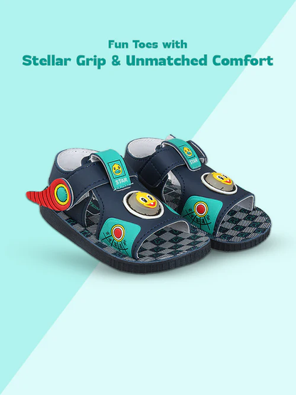 STAR FUN TOES SANDALS (Kinder-07) |  AGE 6 MONTHS TO 3 YEARS | NAVY BLUE