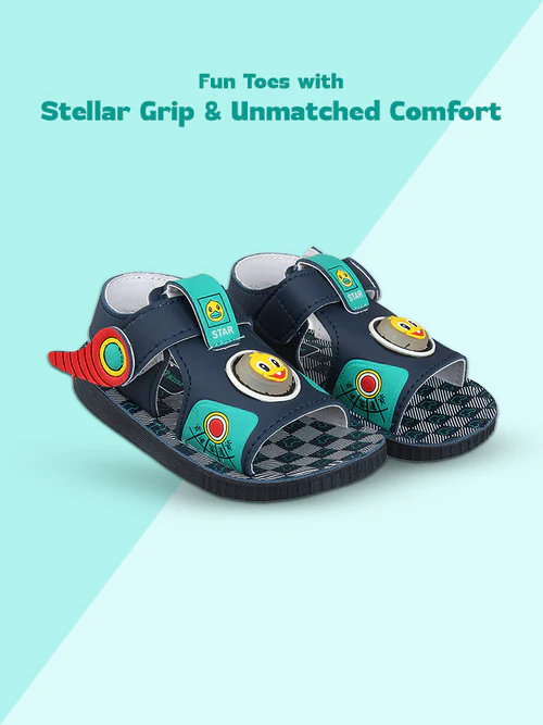 STAR FUN TOES SANDALS (Kinder-07) |  AGE 6 MONTHS TO 3 YEARS | NAVY BLUE