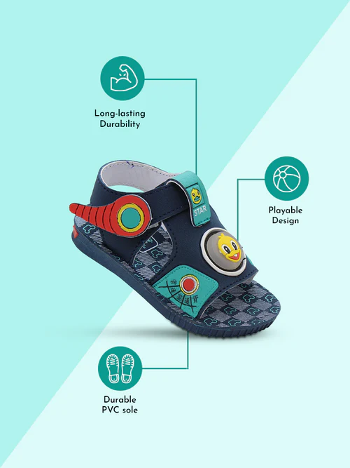 STAR FUN TOES SANDALS (Kinder-07) |  AGE 6 MONTHS TO 3 YEARS | NAVY BLUE